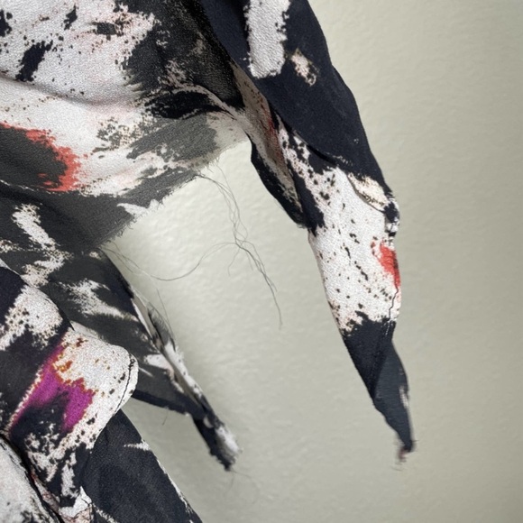 AllSaints 8 Lizia Wing Studded Asymmetrical Rocker Shift Dress Black Long Sleeve - Picture 8 of 12